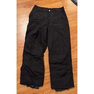 white sierra snow pants black lined size Large winter Pockets Snap Zip Outdoor
